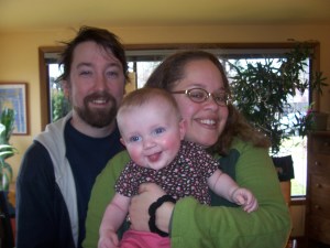 Stella had a ball with Phyllis and Josh today at Tom's! Stella only yanked on Phyllis' hair once--not bad!