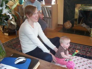 Stella and I enjoy some lovely conversation after eating brunch at Tom's.