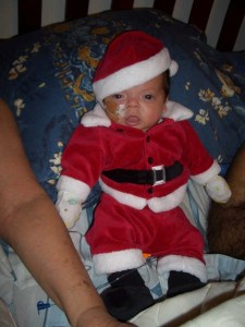 Like Stella, Diego had a Merry first Christmas--even with the NG tube.