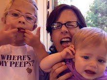 Jennifer, sharing a moment with Marley and Rudy 