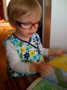 Reading is even better with practice glasses! Imagine how amazing it will be with REAL glasses and lenses! Thanks to the photographer: Cooper's mom. A lovely lady, dear friend, and playdate savior.