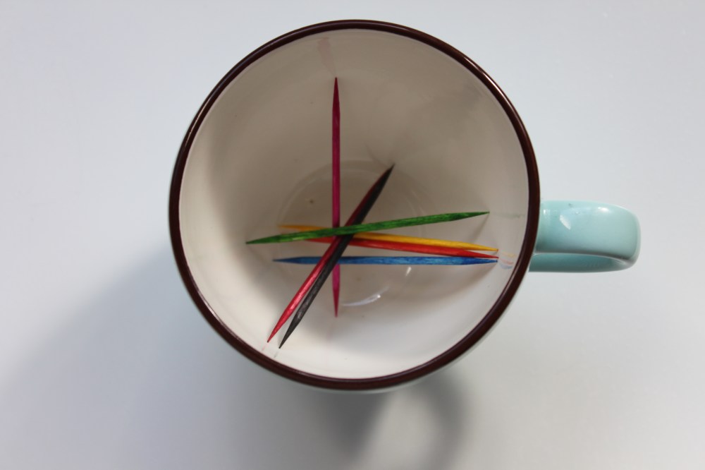 Toothpicks in a tea cup.